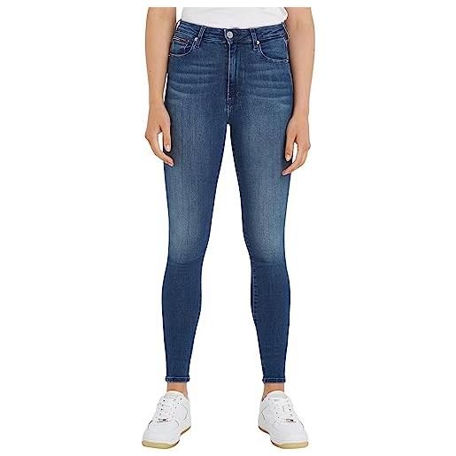Tommy Jeans sylvia hr super skny nnmbs dw0dw09215, pantaloni di jeans donna, blu (new niceville mid blue stretch), 26w / 34l