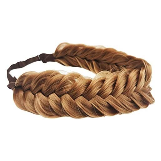 Eterspr capelli con fascia intrecciata, fascia per capelli sintetici, 2 fili sintetici treccine fascia, per vestire ogni giorno le ragazze, risparmia tempo