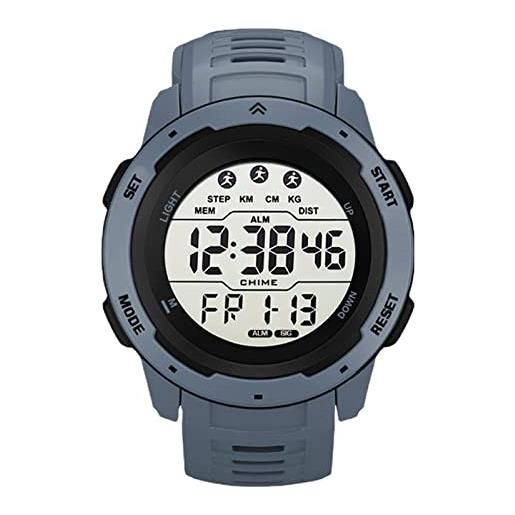 Itonash orologi digitali da uomo, orologi sportivi digitali da uomo con cronometro allarme, orologi da polso luminosi impermeabili con retroilluminazione a led per uomo (grigio)