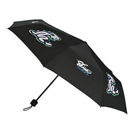 safta el bambino green bali - ombrello pieghevole manuale, 8 pannelli, aste metalliche, comode e versatili, qualità e resistenza, 24-56 cm, materiale poliestere, colore nero, nero, estándar, casual