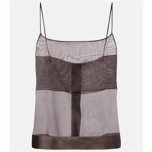 Calvin Klein Collection camisole carmen in seta trasparente