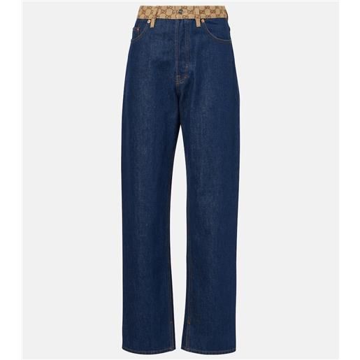 Gucci jeans a gamba larga e a vita alta
