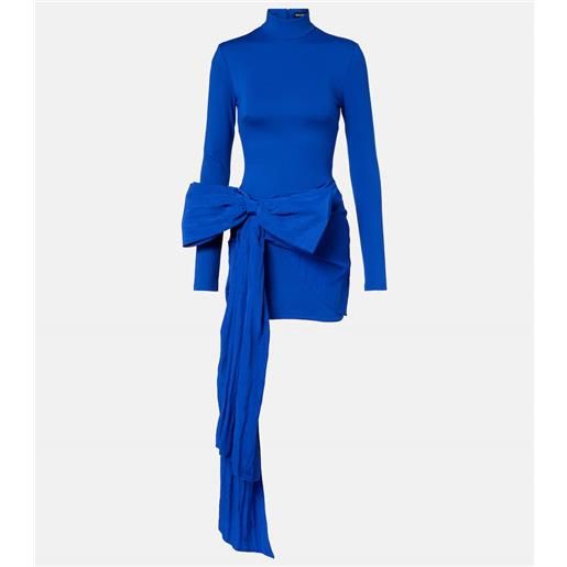 David Koma abito corto in jersey con fiocco