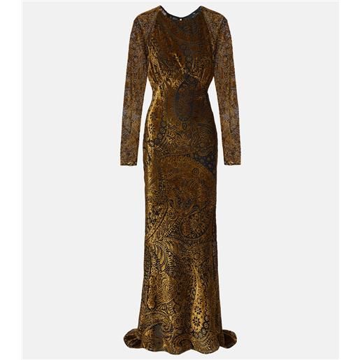 Etro abito lungo in jacquard paisley