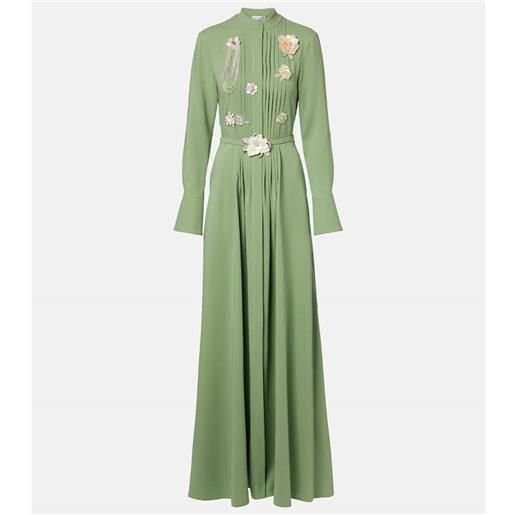Oscar de la Renta abito lungo in georgette di misto seta