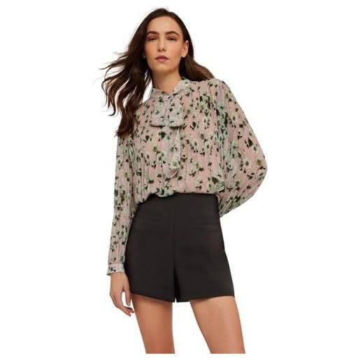 Motivi: blusa in chiffon fantasia floreale verde acqua. 42 stagione primavera estate 2025. 