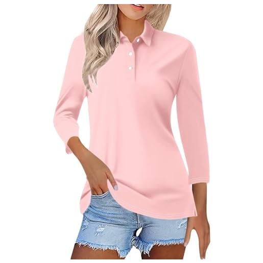 Generisch camicia da donna a maniche lunghe, da donna, a maniche lunghe, per autunno, autunno, inverno, casual, a maniche lunghe, tinta unita, comoda e leggera, giallo. , xxl