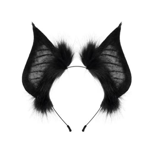 AIRHSKWI fatta a mano bat ear fascia bat ragazze cosplay accessori orecchie pieghevoli fursuit masquerade halloween cosplay party
