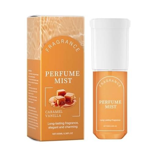 Generico fragranza al caramello - profumo al caramello | di caramello | spray per il corpo a lunga durata body splash | fragranza spray profumata, spray per il corpo da 100 ml, fragranza spray per il c