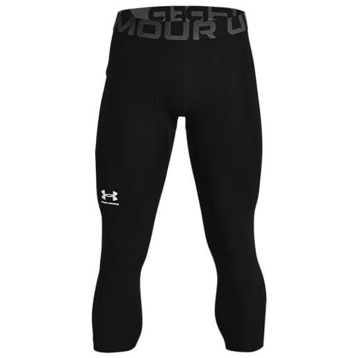 Under Armour ua hg 3/4 legging, pantaloni uomo, black / white, xl
