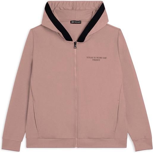 Freddy felpa donna con zip e cappuccio logato