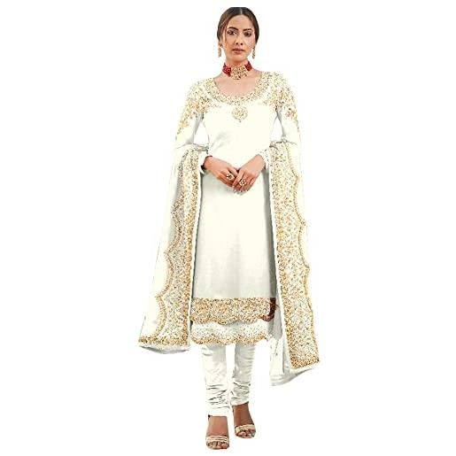 The kurti bazaar pronta da indossare pakistana designer indiano georgette tessuto churidar shalwar kameez dupatta abiti, scelta 2, 36