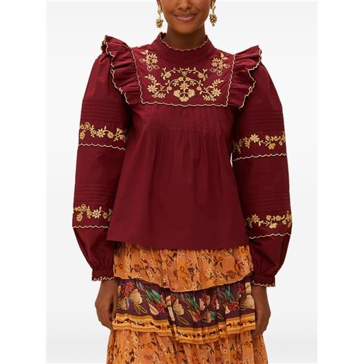 FARM Rio top con ruches - rosso