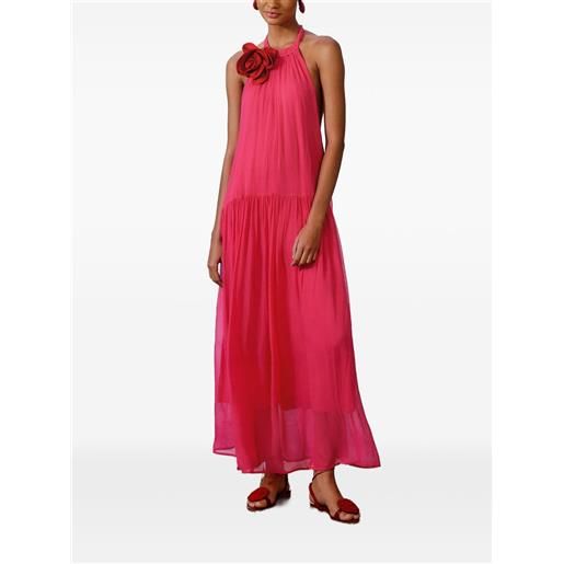 FARM Rio abito lungo a fiori con scollo all'americana - rosa