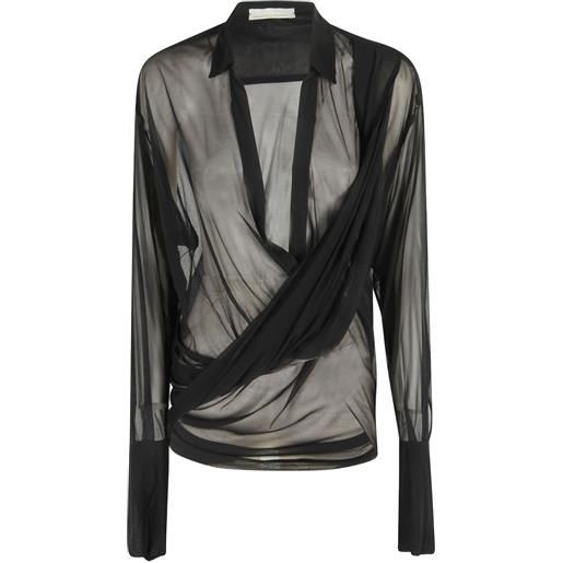 FRANCESCO MURANO blusa drappeggiata - nero