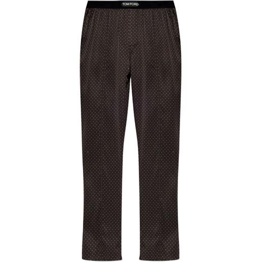 TOM FORD pantaloni pigiama a pois - marrone