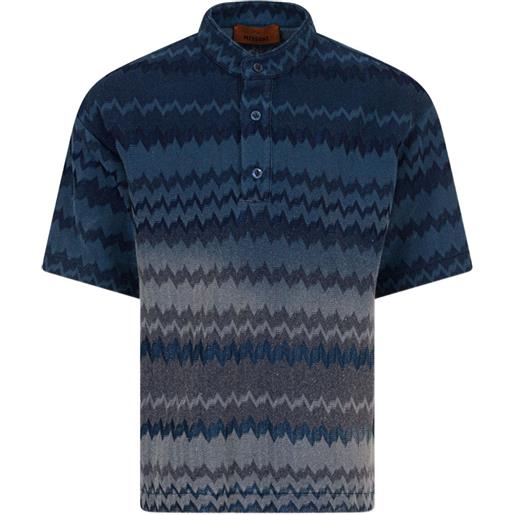 Missoni Kids top con motivo a zigzag - blu