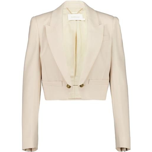 ZIMMERMANN blazer crop - toni neutri