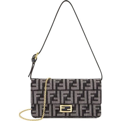 FENDI portafoglio baguette con catena - nero