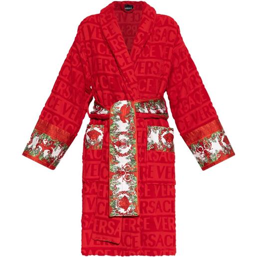 Versace vestaglia con stampa barocca - rosso