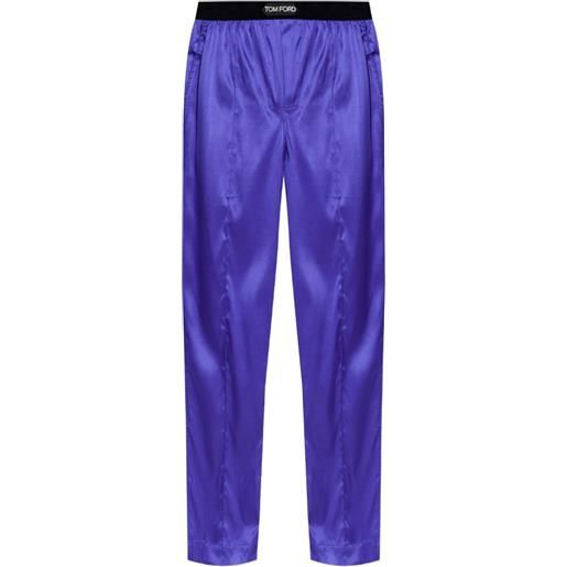 TOM FORD pantaloni con banda logo - viola