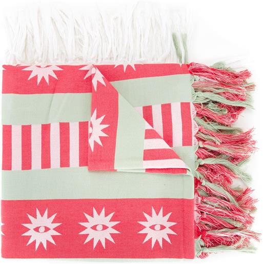 Undercover printed frayed scarf - rosso