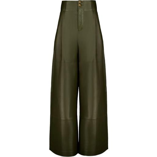 ZIMMERMANN pantaloni sartoriali in pelle - verde