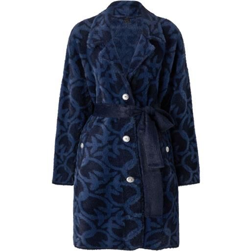 PINKO cappotto doppiopetto con cintura - blu