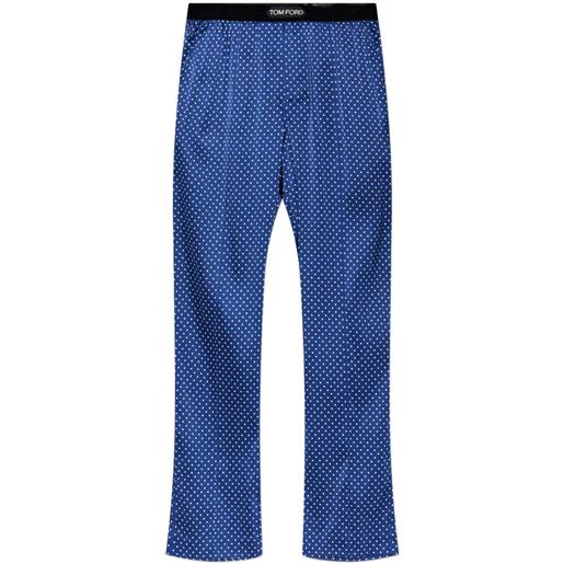 TOM FORD pantaloni pigiama a pois - blu