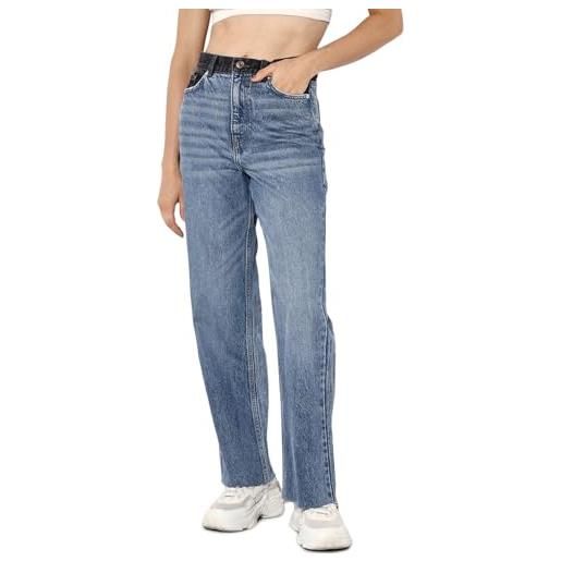 ONLY onlcamille hw wide reworked dnm akm jeans, media blu denim, 29w x 30l donna