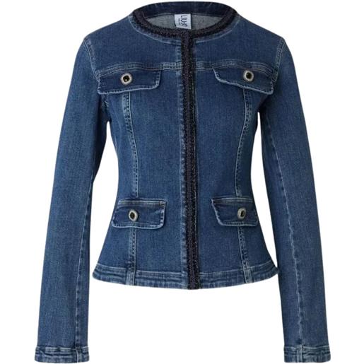 Liu Jo giacca donna in denim con bottoni gioiello denim 40