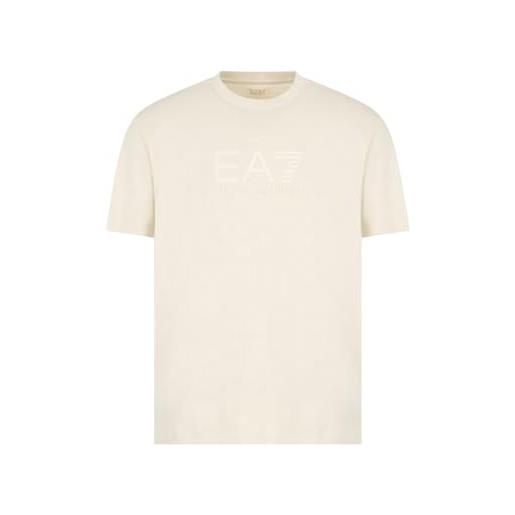 EA7 emporio armani t-shirt manica corta da uomo visibility (it, testo, xl, regular, regular, almond milk)
