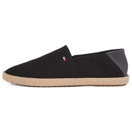 Tommy Hilfiger uomo espadrillas core textile con logo, nero (black), 40 eu