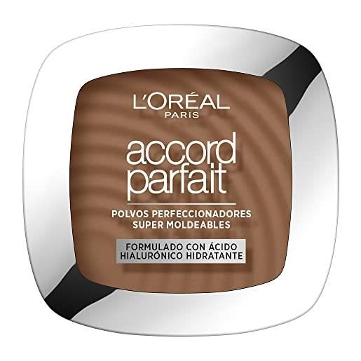 L'Oreal Paris l'oréal paris cipria uniformante e fissante, per tutti i tipi di pelle, pelle setosa e risultato naturale, arricchita con pigmenti minerali e acido ialuronico, accord parfait, 8.5d caramel/toffee