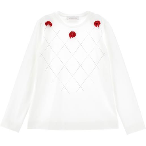 Monnalisa t-shirt strass e fiocchi