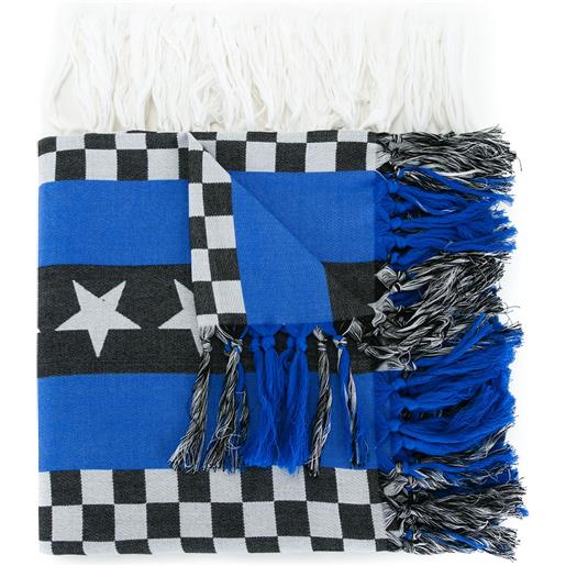 Undercover tasseled pattern scarf - blu