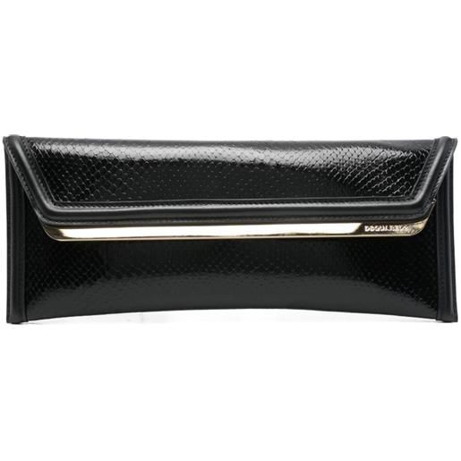 DSQUARED2 clutch con bordo metallizzato - nero