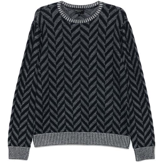 Emporio Armani maglione con motivo pied-de-poule - blu