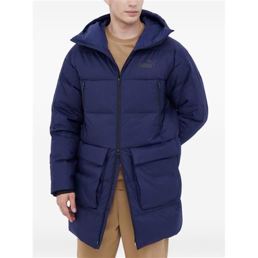 PUMA cappotto con cappuccio e logo - blu
