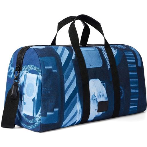 Paul Smith borsone con stampa - blu
