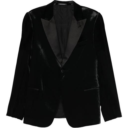 Emporio Armani blazer con revers a lancia - nero