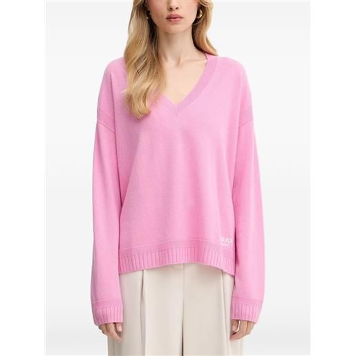 LIU JO maglione con scollo a v - rosa