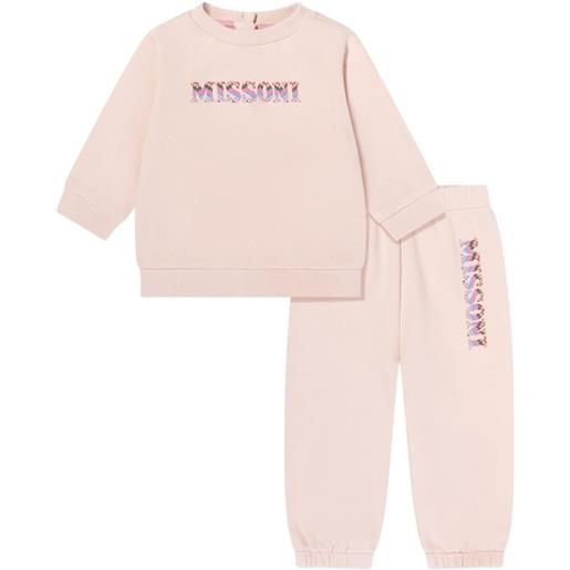 Missoni Kids tuta sportiva con logo - rosa