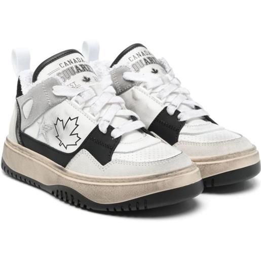 DSQUARED2 KIDS sneakers con effetto vissuto - bianco
