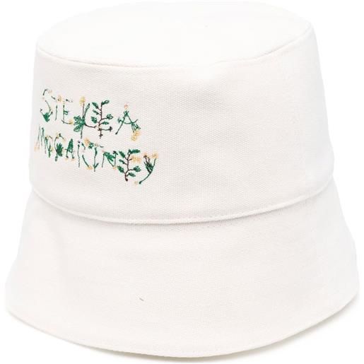 Stella McCartney cappello bucket con ricamo - bianco