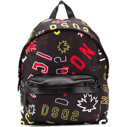 DSQUARED2 zaino icon con stampa - nero