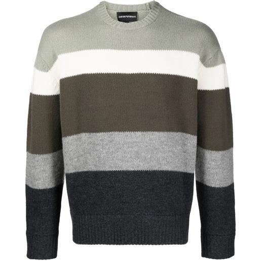 Emporio Armani maglione a righe - verde