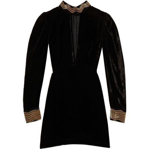 TWINSET abito corto con ricamo - nero