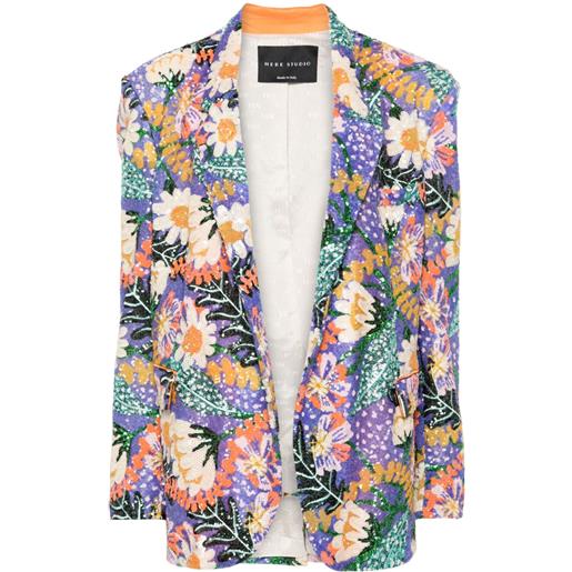 Hebe Studio blazer monopetto con ricamo - viola