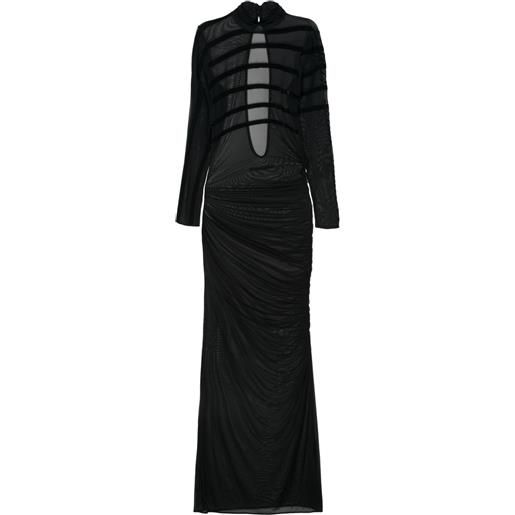 Jean Paul Gaultier abito lungo a righe - nero